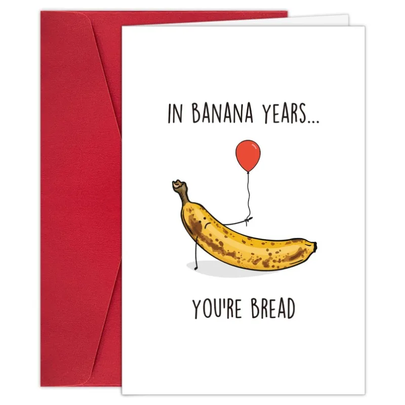 

1pcs Interesting Banana Bread Birthday Greeting Cards for Men and Women's Birthday Gifts Message Cards Party Supplies Art Cards