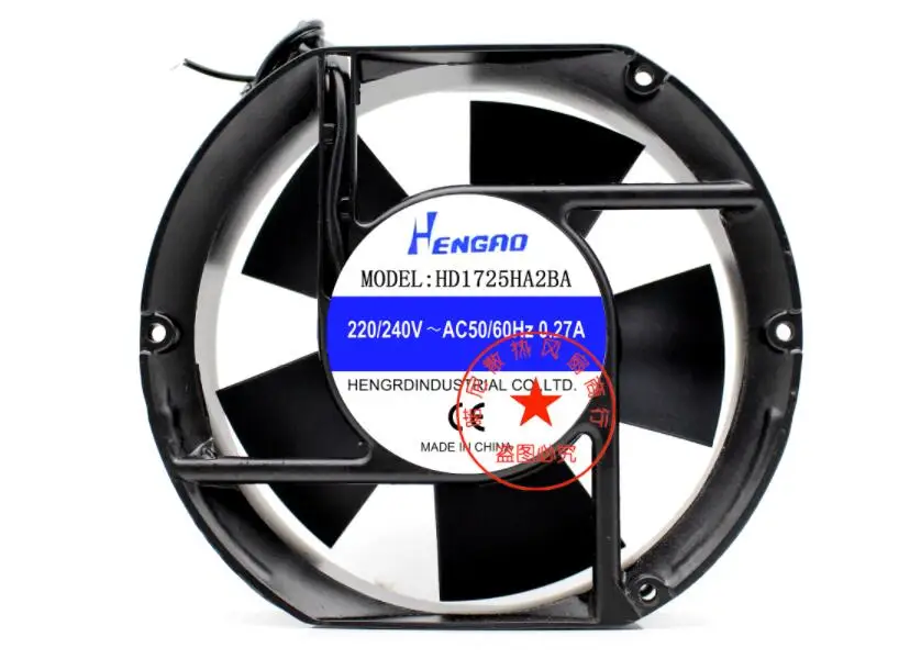 

HENGRD HD1725HA2SA AC 220V 0.27A 170x150x50mm 2-Wire Server Cooling Fan