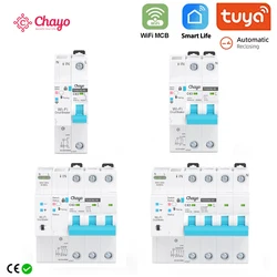 TUYA MCB WIFI Power Metering Circuit Breaker Smart Life Timer Remote Control Automatic Wireless Interruptor Reclosing Switch