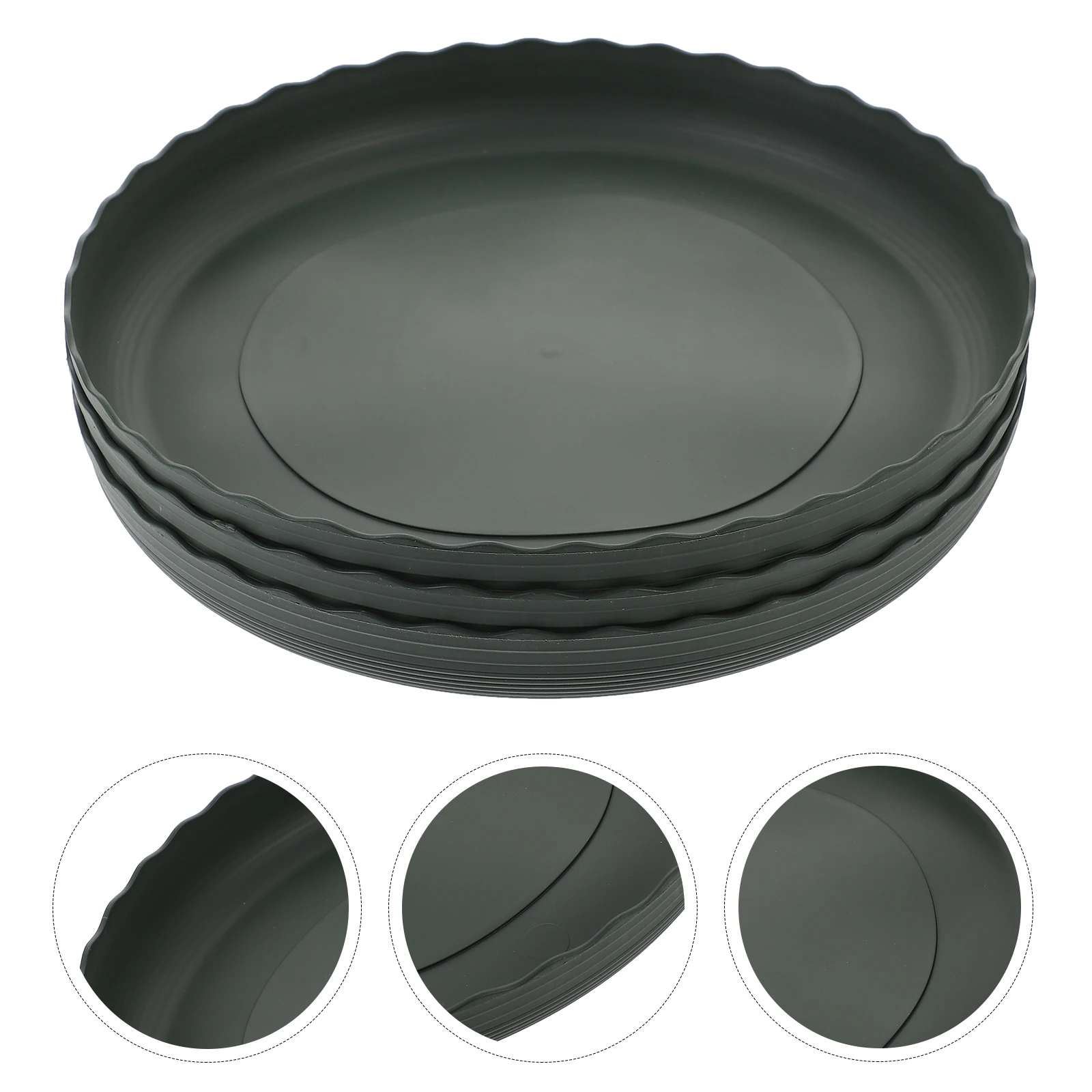 

3pcs Plastic Flower Pot Tray Round Succulent Plant Pots Base Drip Tray Flat Bottom Non-Slip Garden Balcony Tool For Bonsai Small
