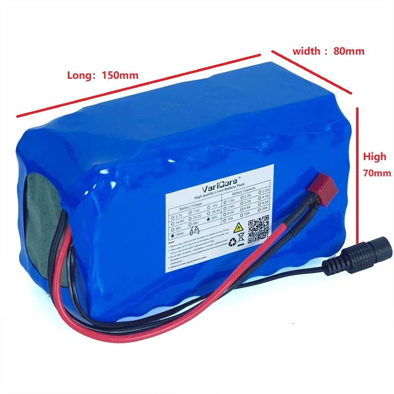 Genuine 60V 16S2P 6Ah 18650 Li-ion Battery Pack 67.2V 6000mAh with 20A discharge BMS 1000Watt