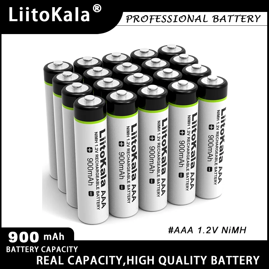 1-60PCS LiitoKala Original AAA NiMH 1.2V Rechargeable Battery 900mAh For Flashlight, Toys