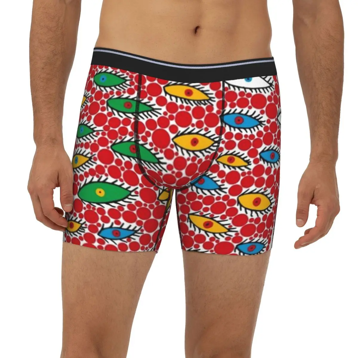 

Yayoi Kusama Abstract Painting Long Boxer Underpants Short Men Panties Breathable Underwear for Homme Man Boyfriend Gift