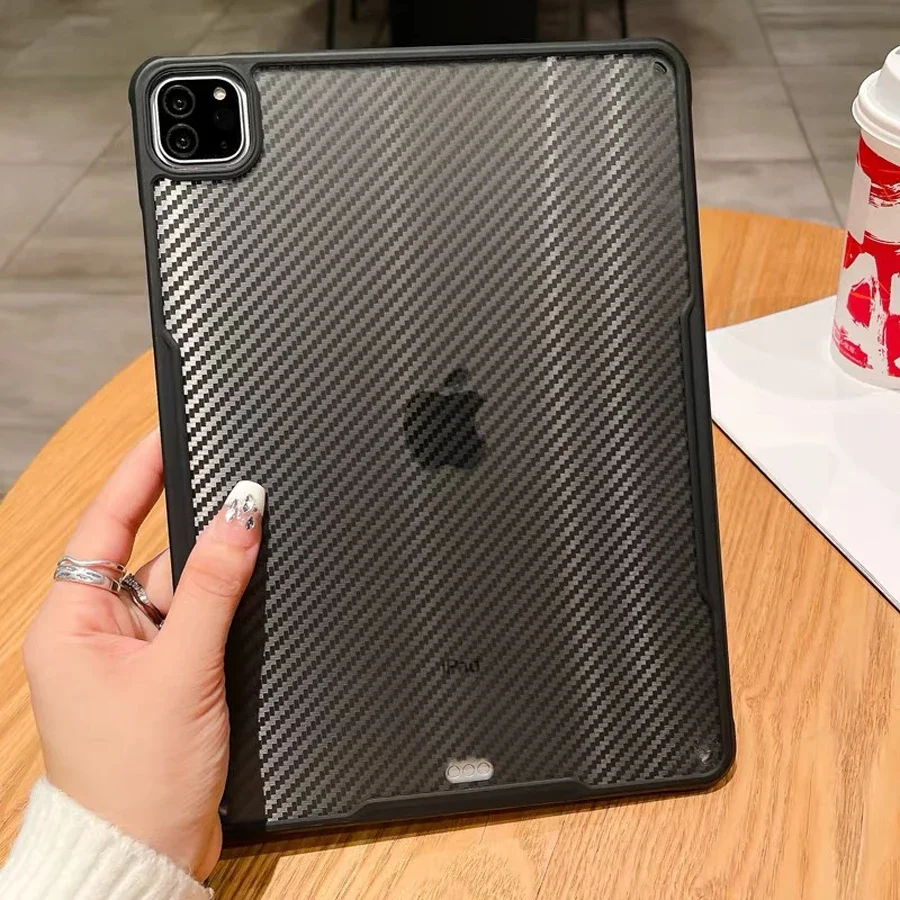 

Case for IPad Pro 2024 13 11 Air 4 5 6 7 8 9 10th Generation Mini Cases 10.2 10.9 Inch Carbon Fiber Texture Hard Cover