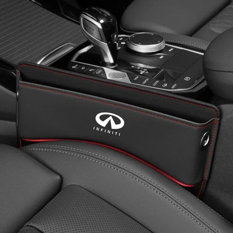 Car Seat Gap Organizer Leather Auto Console Side Crevice Storage Box For Infiniti Q50 FX35 Q30 G37 Q70 QX70 G35 Q60 QX50