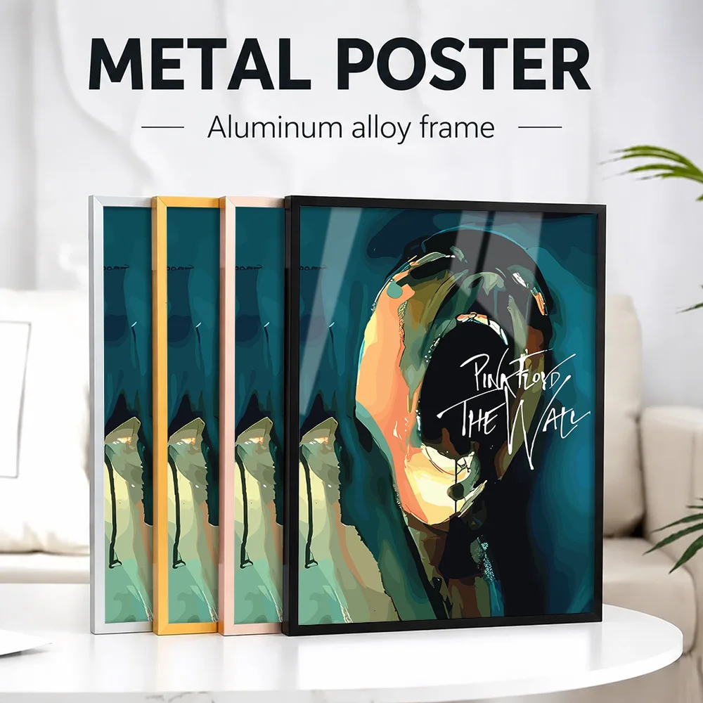 Pink Floyd Classic Album Cover Framed Metal Print Customized Photo Moody Graphic Style Wall Art For Bedroom Concert Lover Gift