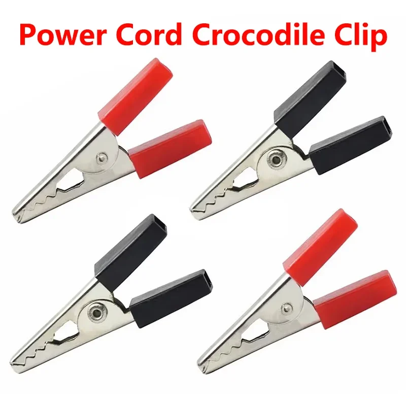 

5/20/100PCS Insulated Crocodile Clips Electrical Tool Plastic Handle Cable Lead Testing Metal Alligator Clips Clamps Red + Black