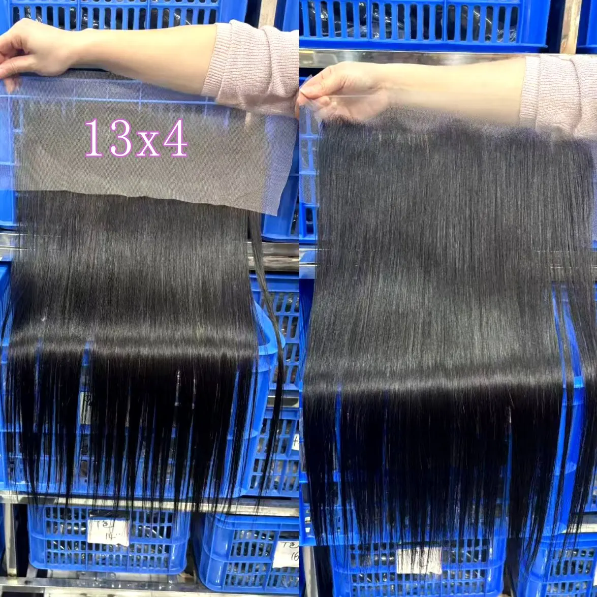 24 26inch Straight 13X4 Lace Frontal Only 4x4 5X5 Natural Lace Closure PrePlucked Swiss Transparent Lace 100% Remy Human Hair