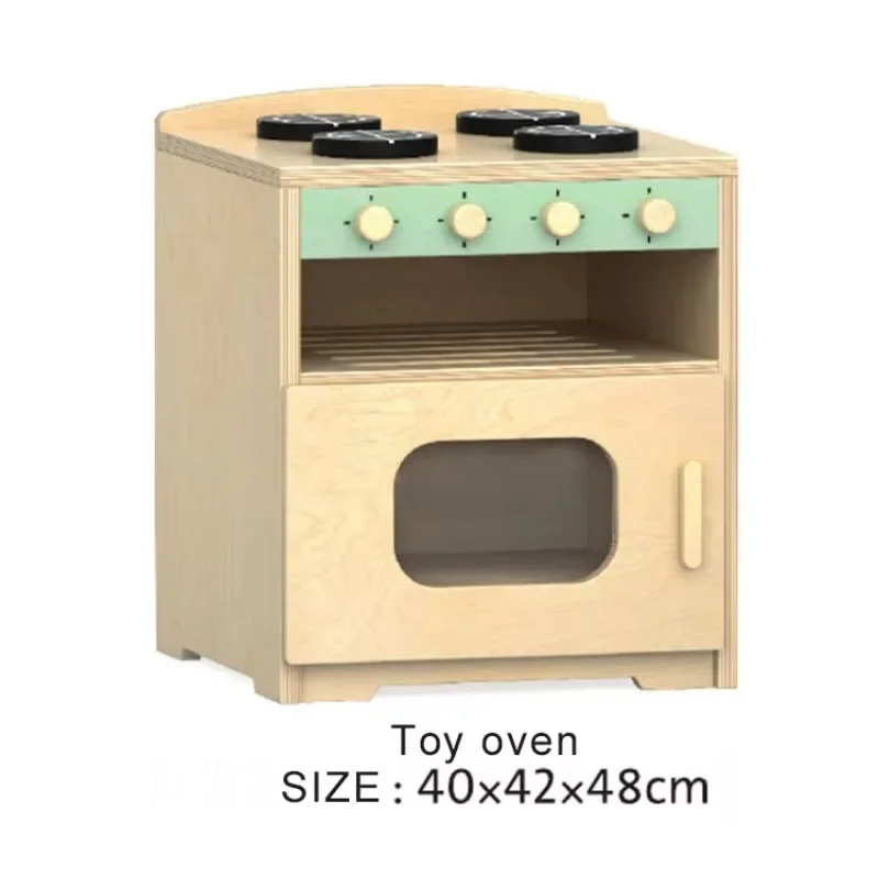 New solid wood simulation kitchen combination cabinet kindergarten children's wooden toy storage