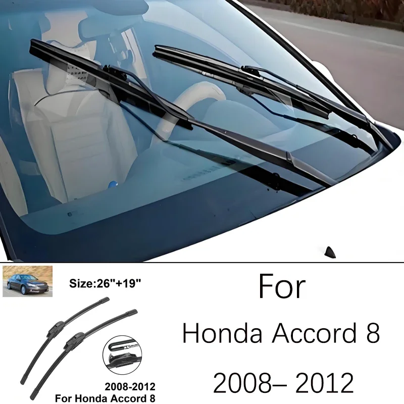 

For Honda Accord 8 2008-2012 2008 2009 2010 2011 2012 26 19 Inch Front Wiper Blades Windshield Windscreen Window Accessories