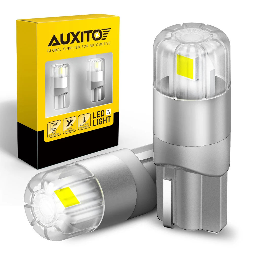 AUXITO 2Pcs W5W LED T10 LED Bulbs Canbus 3030SMD For Car Parking Position Lights Interior Map Dome Lights 360 Degree Lighting