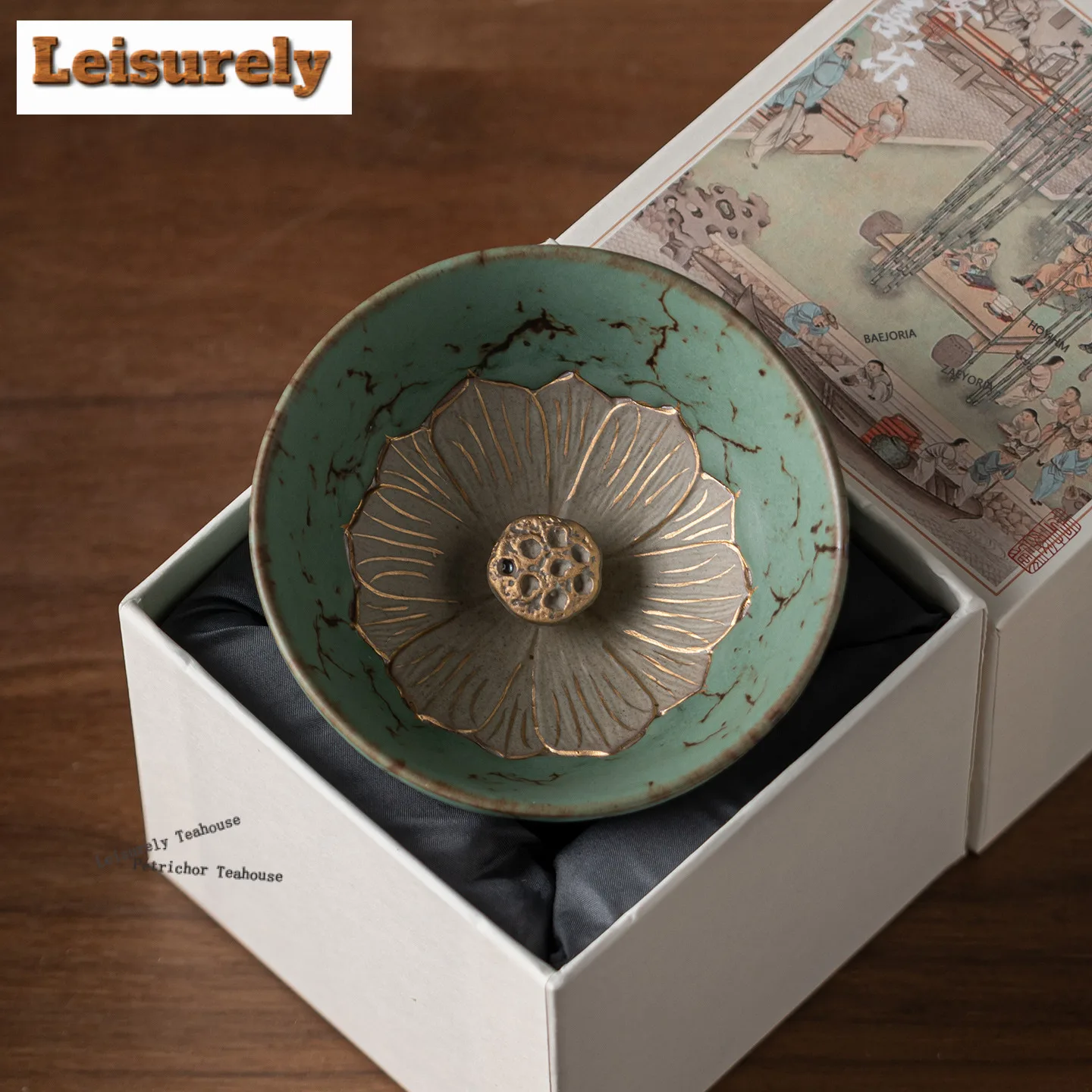 Gold Drawing Moss Glaze Teacup Creative Tea Bowl Cup For Tea Tea-tasting Personal Cup Chazhan Master Cups Chinese Tea Set Craft