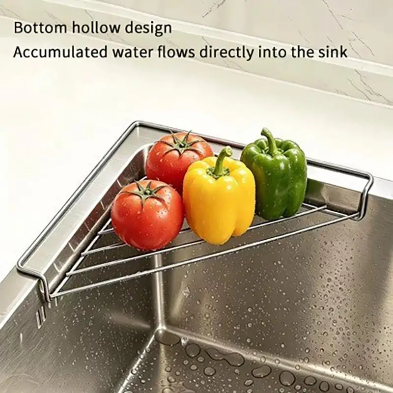 Stainless Steel Sink Drying Rack Towel Holder Perfect For Kitchen Fruit Dish Utensil Draining
