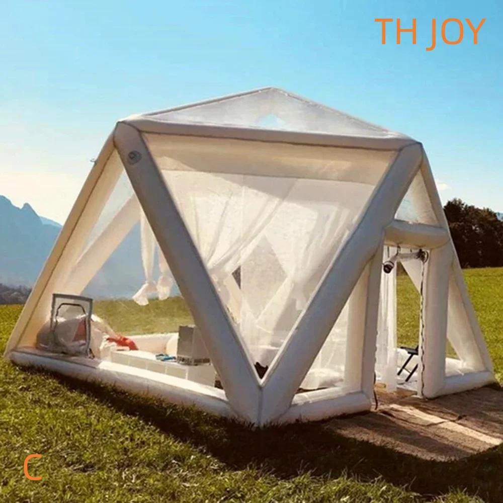 Bateau aérien rapide à porte, tente gonflable extérieure ciel étoilé, maison à bulles, tente de Camping Portable en PVC à vendre