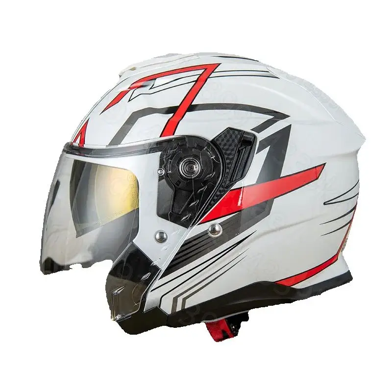 

AR мотоциклетный полушлем, мужской и женский полное покрытие, машинный гоночный шлем, четырехсезонный шлем с двойными линзами 835