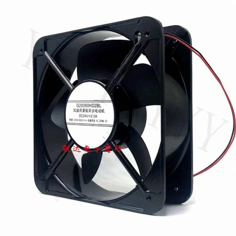 Y+FOR Delixi G20060HD2BL DC24V 2.0A 20CM 2-wire cooling fan