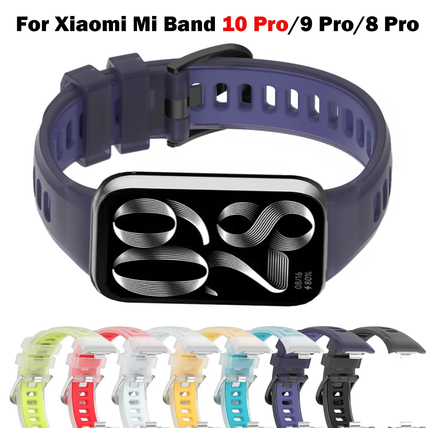 Weiches Silikonarmband für Xiaomi Mi Band 10 Pro 8/9 Pro Transparentes Armband Ersatzband für Mi Band 9 Pro