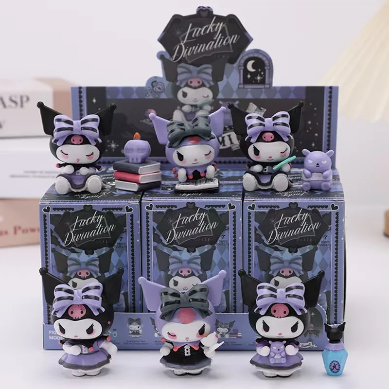 

6Pcs/Set Sanrio Anime Figure Kuromi Lucky Divination Series Action Figure Doll Cute Model Collection Toy Birthday Gift