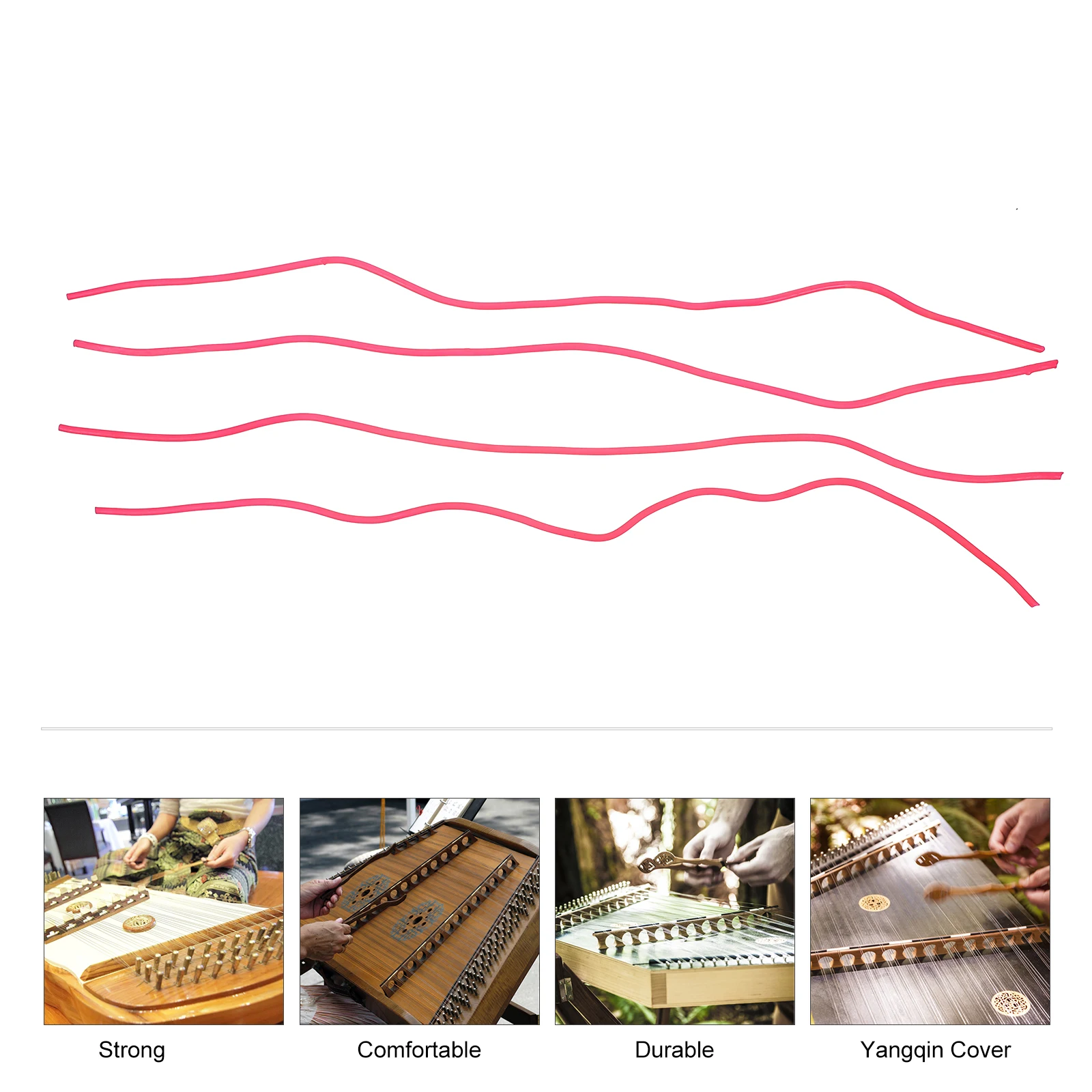 

4 Pcs Yangqin Pipe Parts Dulcimer Accessories Elasticity Tube Cover Rubber