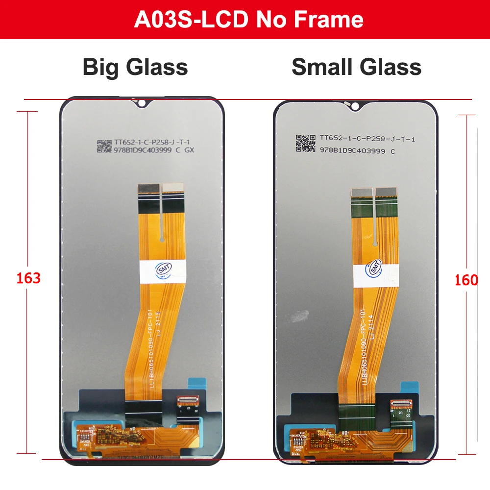 6.5\'\' For Samsung A03s A037F A037M A037FD LCD display Touch Screen With frame For Samsung A03s Screen Display