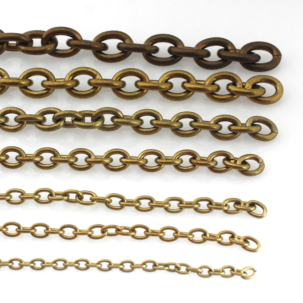 1 Meter Solid Brass O Ring Bags Chain Link Necklace Wheat Chain None-polished Bags Straps Parts DIY Accessories 7 Sizes