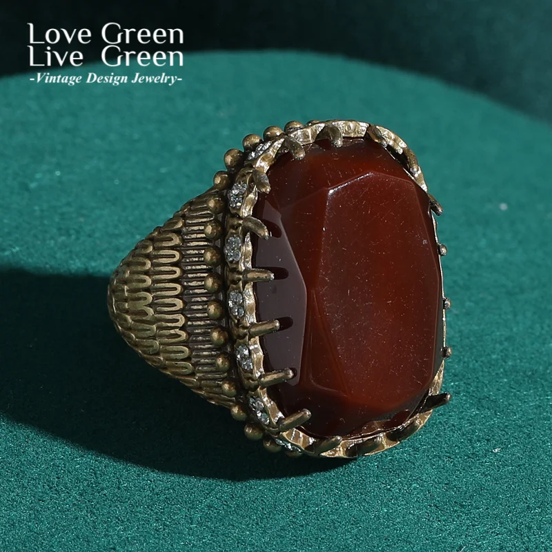 

Винтажные ювелирные изделия, кольца с красным камнем, натуральные свадебные квадратные регулируемые аксессуары, женский подарок на день Святого Валентина для подруги 2025