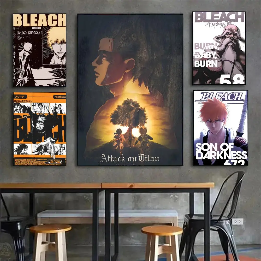 anime shonen battle B-BLEACH Poster Painting Wall Art Mural for Living Room Home Decor and Gifts