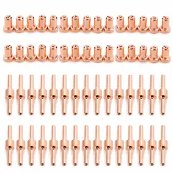 60pcs Extended Long Tip CUT 50 60 Plasma Cutter Torch 30/40A Consumables Kit PT31 Torch Kits Extend Tips Electrodes LG50 welder