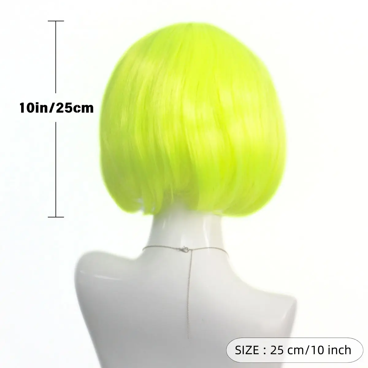 2024 Women's Fashion Classic Neon Green Short Straight Bob Wig with Bangs For Women Daily Use