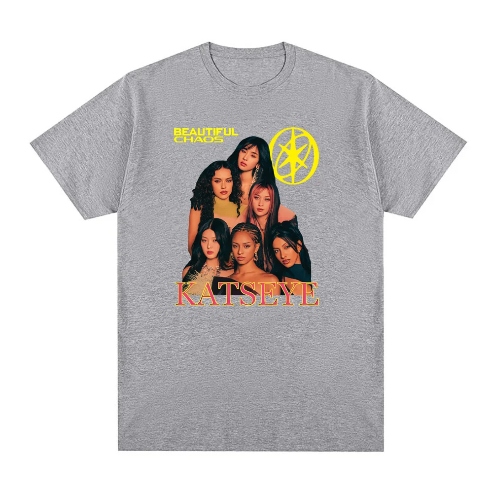 Katseye 2025new نمط تي شيرت الجرافيك الهيب هوب CottonTee-قميص كم القوطية التي شيرت سوداديراس الكورية نمط عادية PunkClothing