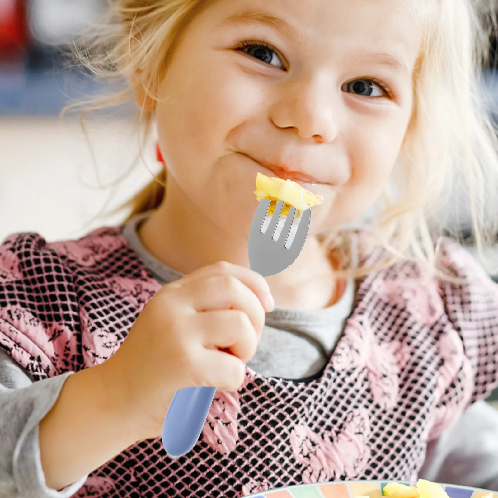 

Stainless Steel Children Tableware Durable Lightweight Kids Spoon Fork Set Travel Utensils Baby Feeding Infant Toddler