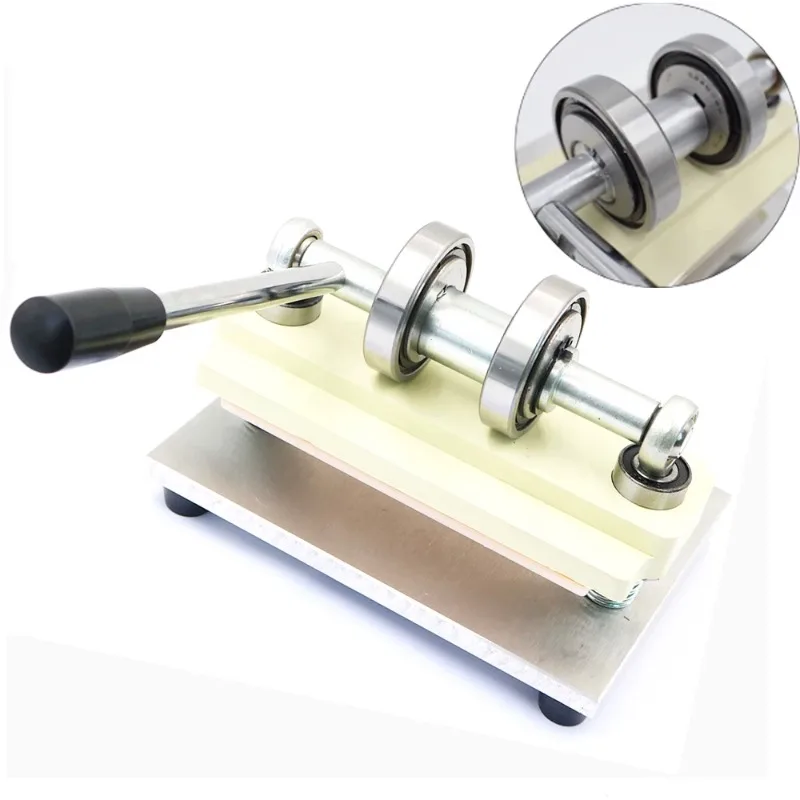 Leather Die Cutting Machine Punching Manual Press Double Wheel Hand Cutting Machine Photo Paper