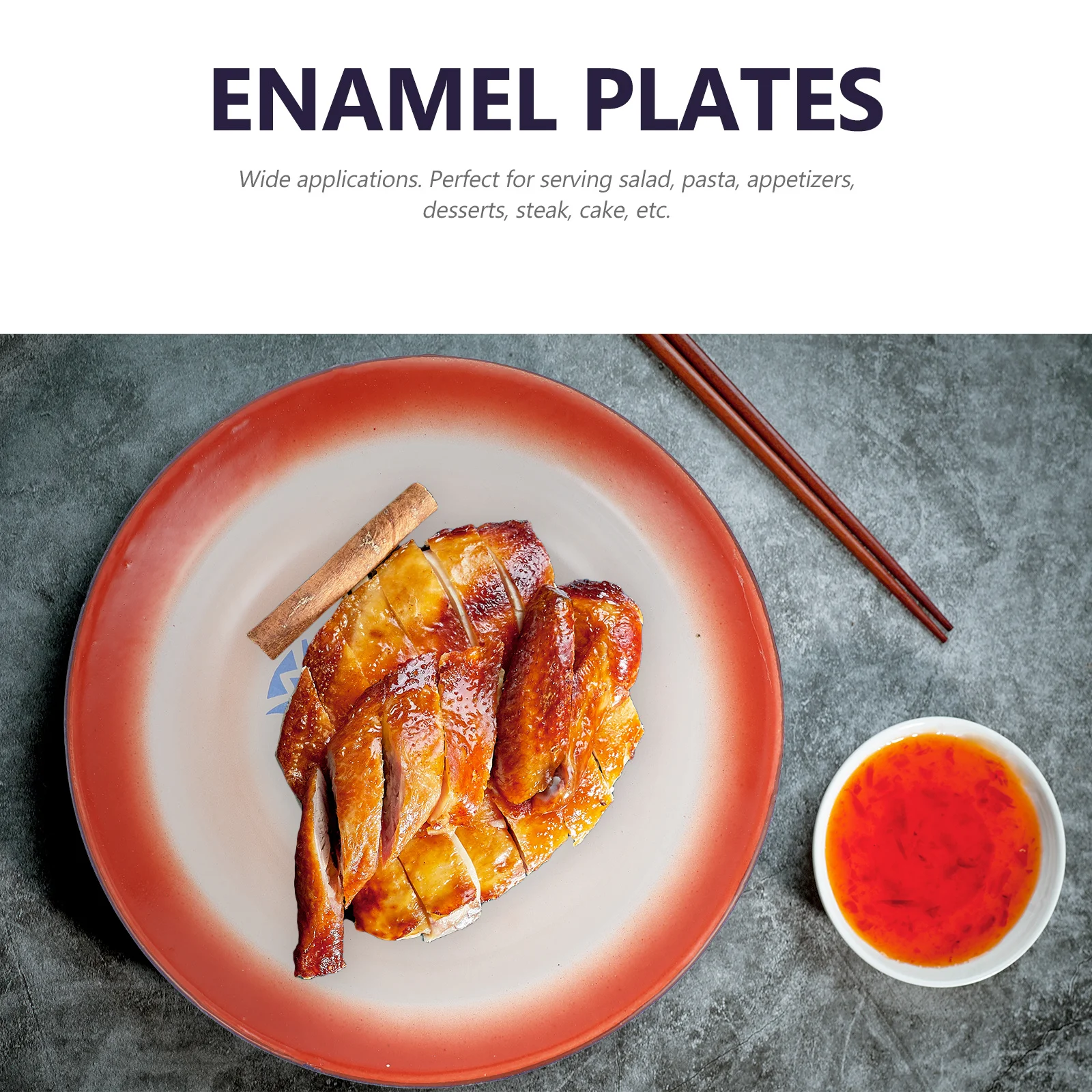 

3Pcs Retro Enamel Plates Food Serving Tray Snack Dish Kitchen Utensil Suitable for Home Decoration Enamelware Plate