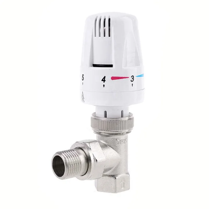 Automatic Thermostatic Radiator Control Valve G1/2 Inch Angle Valve For Floor Heating Copper Radiator-ABGL