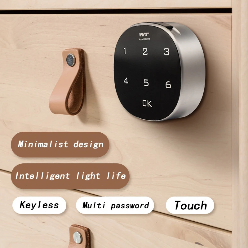 Fingerprint Lock Touch Screen Digital  Security Lock Wood Cabinet Keypad Drawer Office Digital Electronic Lock