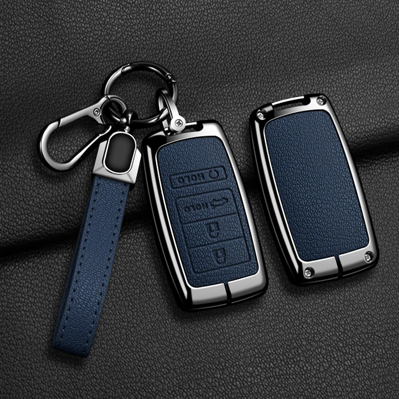 Car Zinc Alloy Leather Key Remote Case Cover For Acura RLX MDX CDX TLX-L NSX RDX Protector Shell Fob Auto Keychain Accessories