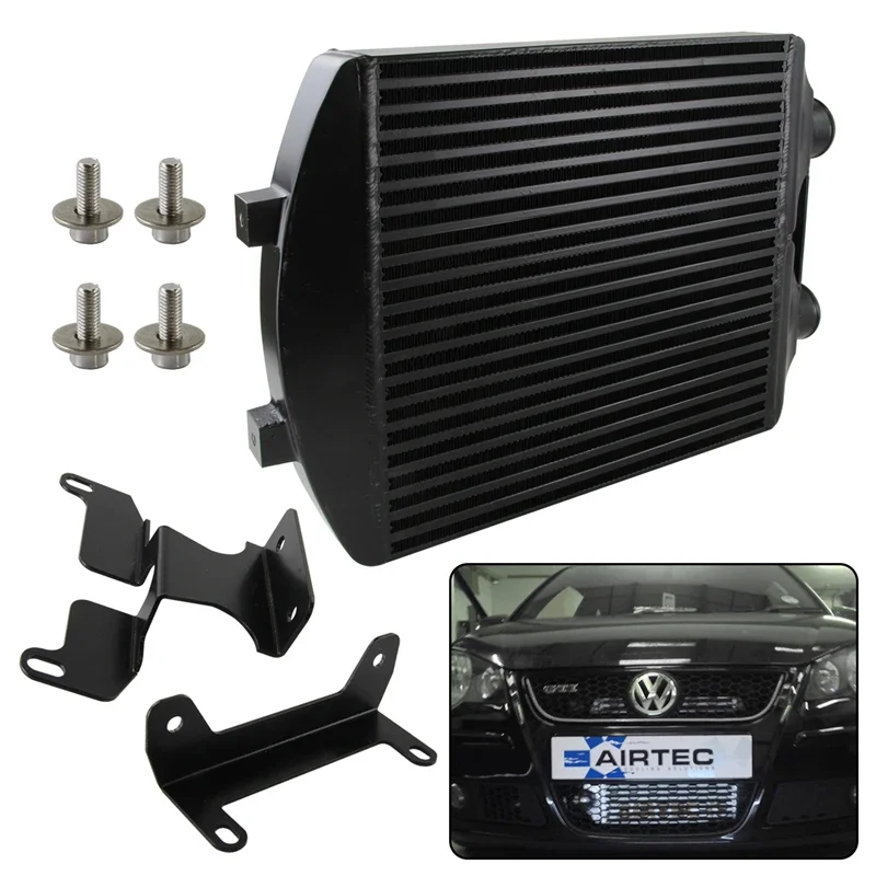 Черный/серебристый вертикальный передний интеркулер для Skoda Fabia Seat VRS 1.9 PD130 Ibiza Mk4 1.8T/VW Polo GTI 1.8T модели TDI