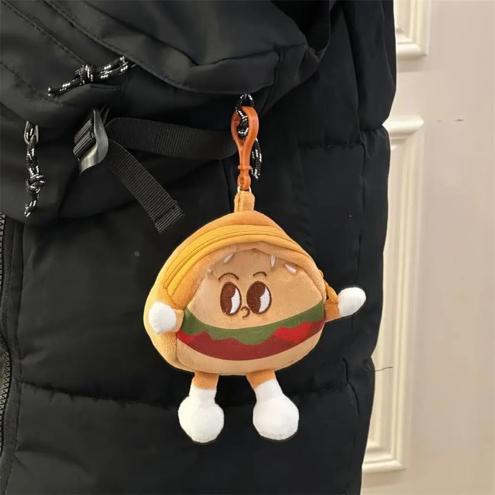 Cartone animato carino peluche per bambini bambini creativo Hamburger portamonete Kawaii cerniera portafoglio