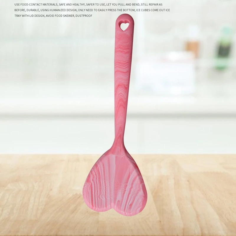 

New Silicone Heart-Shaped Spatula Pan Kitchen Stir-Fry Spatula Cooking Utensil Turners Fried Steak Shovel Kitchen Tool