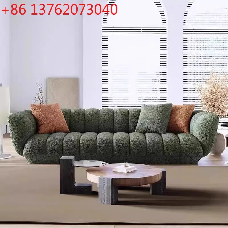 

Italian minimalist fabric sofa modern creative living room sofa retro multi-person sofa