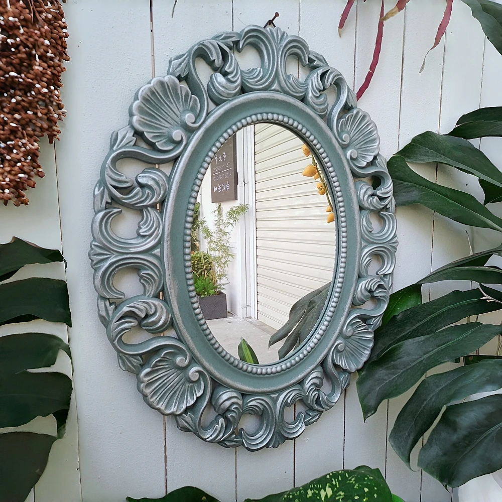 Classical French Retro Wall Decoration Mirror Wedding Decoration Relief Wall Hanging Garden Fence Wall Hanging Decorative Mirror