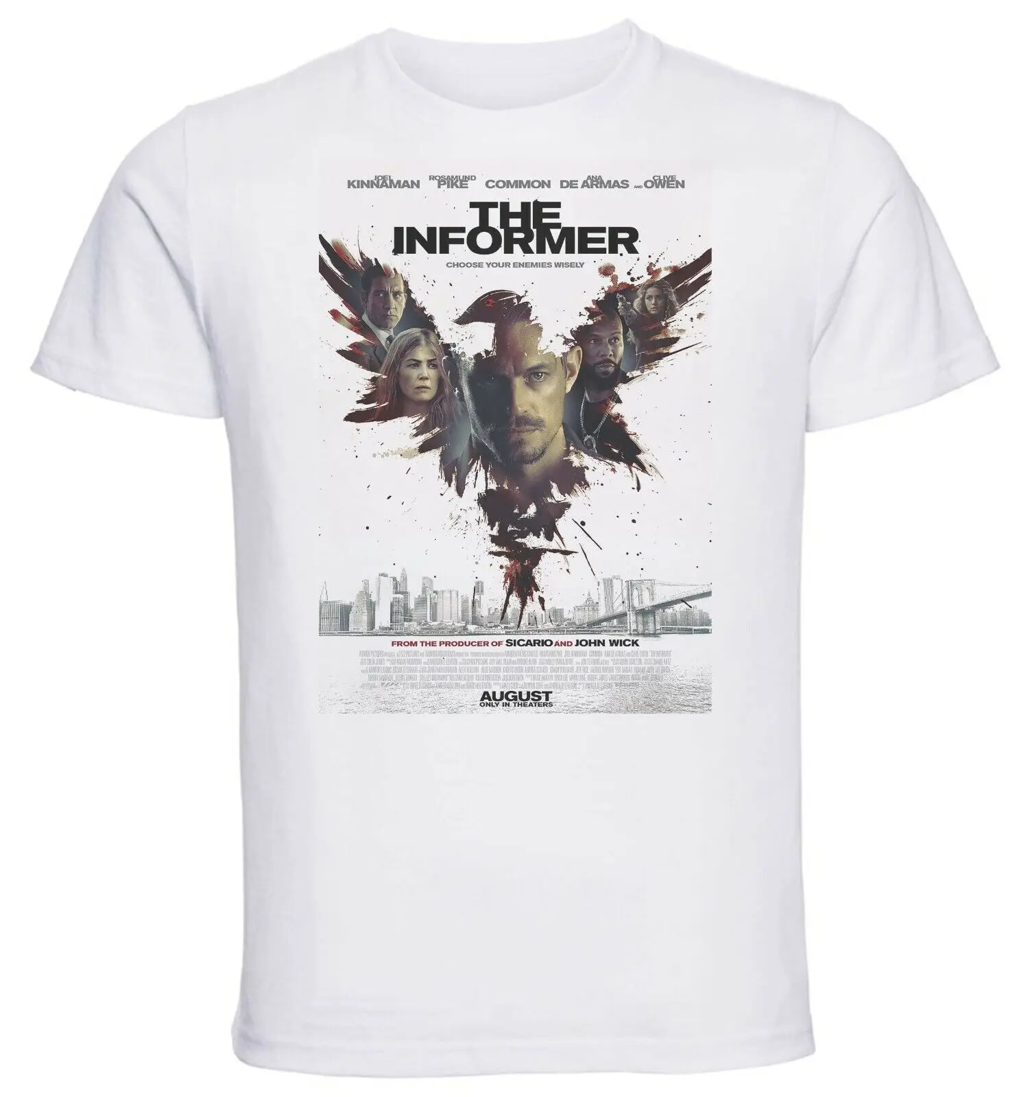 

White T-Shirt - White Jersey - The Informer - Movie Cover-