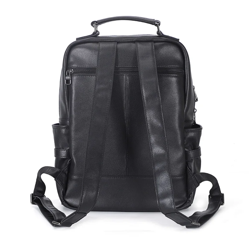 Top Layer Cowhide Leather Backpack Men\'s Leisure Laptop Bag New Leisure All-Match Travel Backpack Schoolbag Day Pack