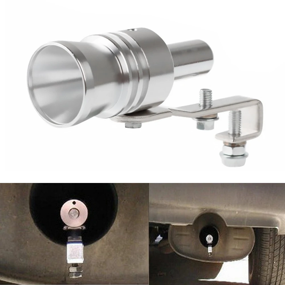Universal Car Fake Turbo Sound Exhaust Whistle off Blow Valve Simulator Whistler EOV Car Silver Aluminum Blow Off Valve Noise