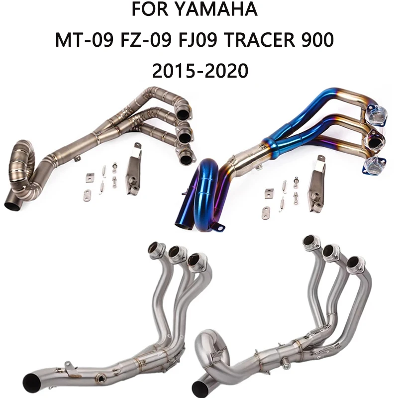 2014-2021 Motorcycle Exhaust EscapeFor MT-09 FZ-09 FJ09 MT09 TRACER 900 GT Systems Modify Front Link Pipe 51mm Slip On
