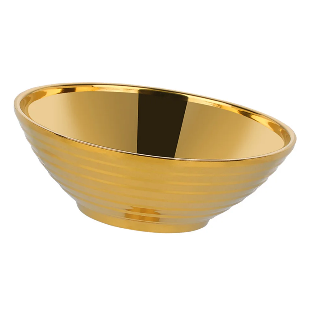 Stainless Steel Bowl Flat Bottom Soup Salad Vegetable Food Container Easy Clean Rust Free