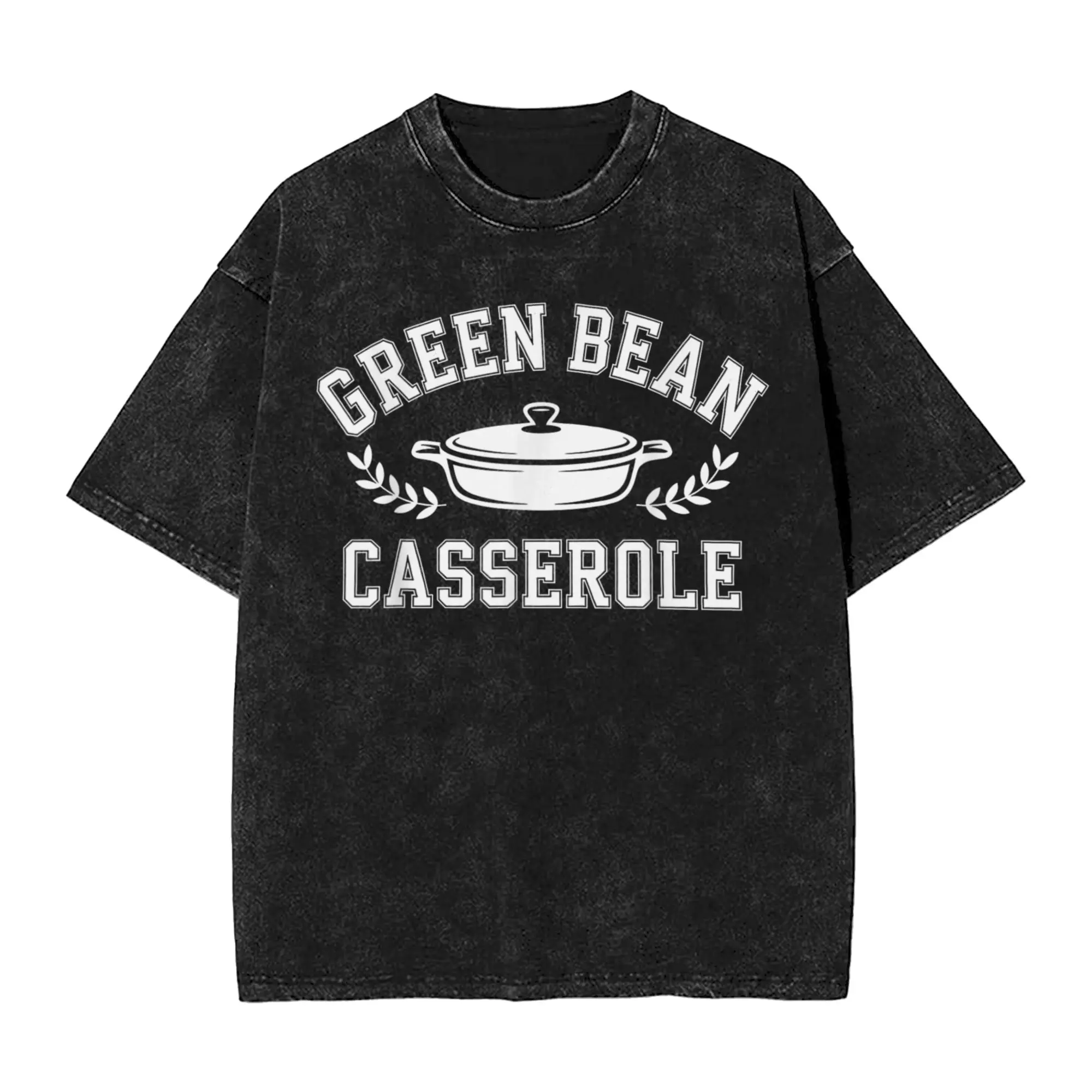 

Green Bean Casserole Thanksgiving Cooking T-Shirts for Men O Neck Pure Cotton Washed T Shirts Short Sleeve Tee Shirt Clothes