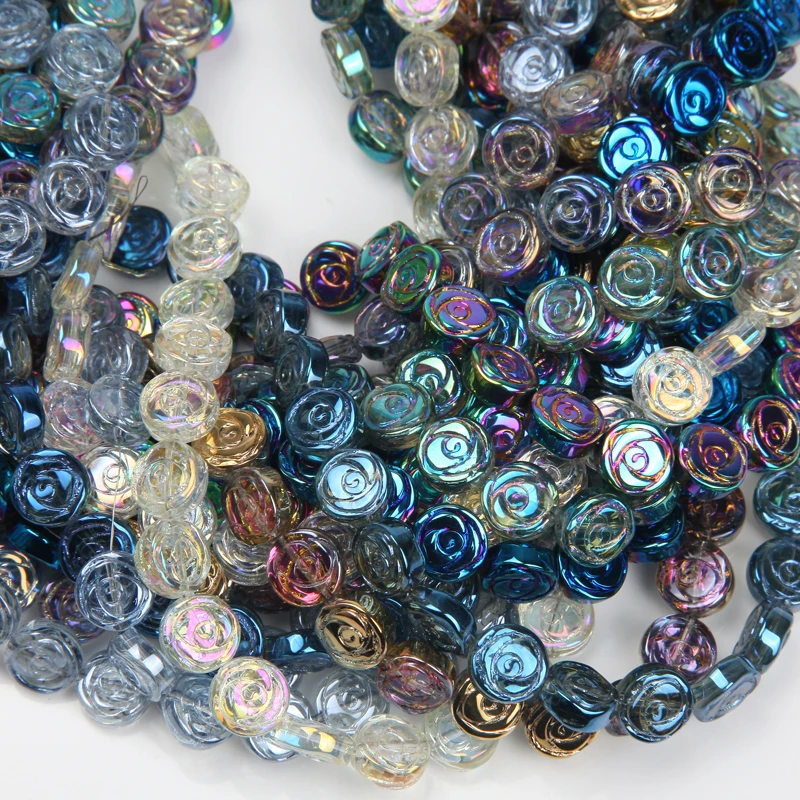 1 Strand 64PCS 11mm Irregular Crystal Spacer Beads AB Sparkle Glass Bead Charms for Bracelet Making DIY Jewelry Making Wholesale