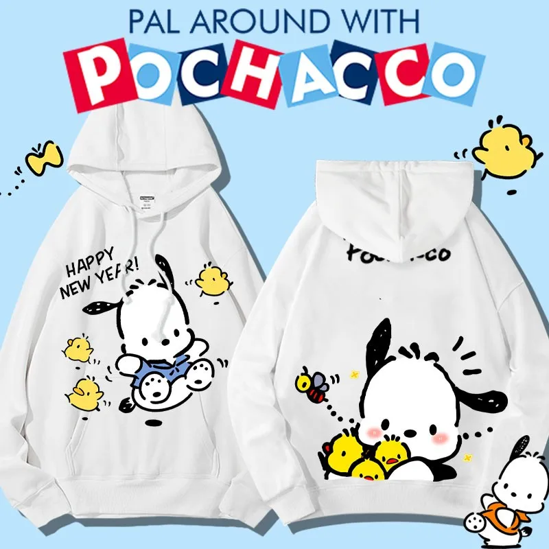 

Sanrio Pacha Dog Co-branded Hoodie Women's Trend Cartoon Print Loose Lazy Coat Suit