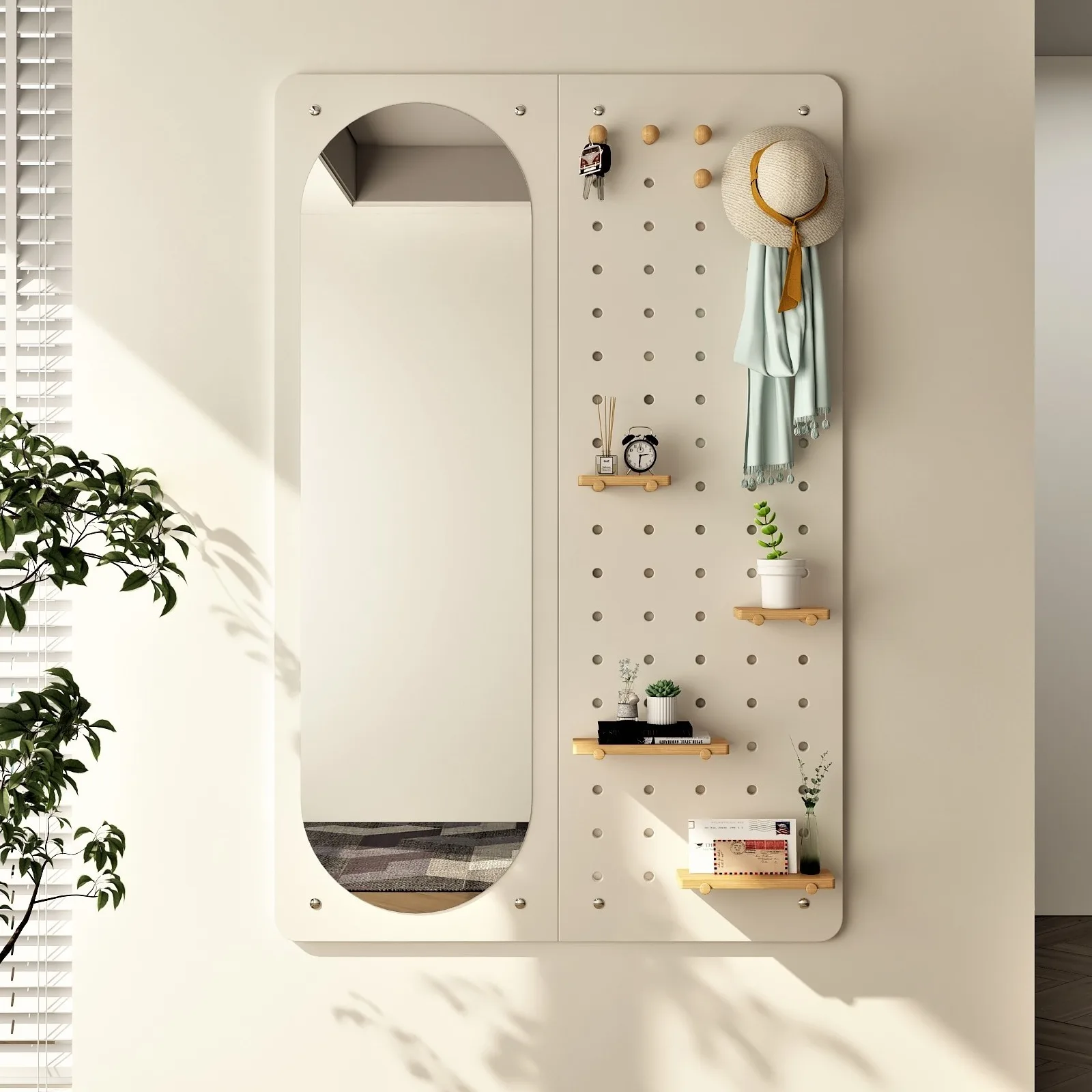 

Full length mirror hole board full length floor to ceiling mirror household wall mounted fitting